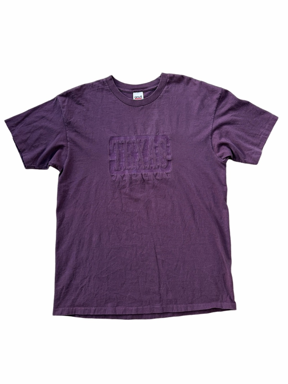 Vintage Anvil Size XL Extra Large Single Stitch Purple Dallas Texas Tee